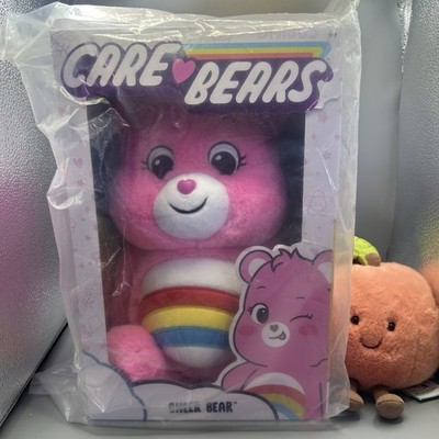 Care Bears Cheer Bear 14 Zoll rosa Plüschtier Stofftier Regenbogen Vintage Teddy - neu
