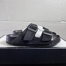 Birkenstock Arizona Soft Footbed Black Suede Sandals Slip On Women's 37 Narrow