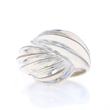 Sterling Silver Ribbed Knot Dome Statement Ring - 925 Size 5