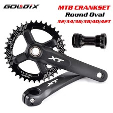 Guarnitura bicicletta XT 104BCD nera rotonda ovale 32T 38T lega di alluminio con fondo