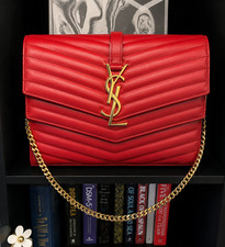 Saint Laurent Matelasse Lambskin Sulpice Chain shoulder bag, double flap