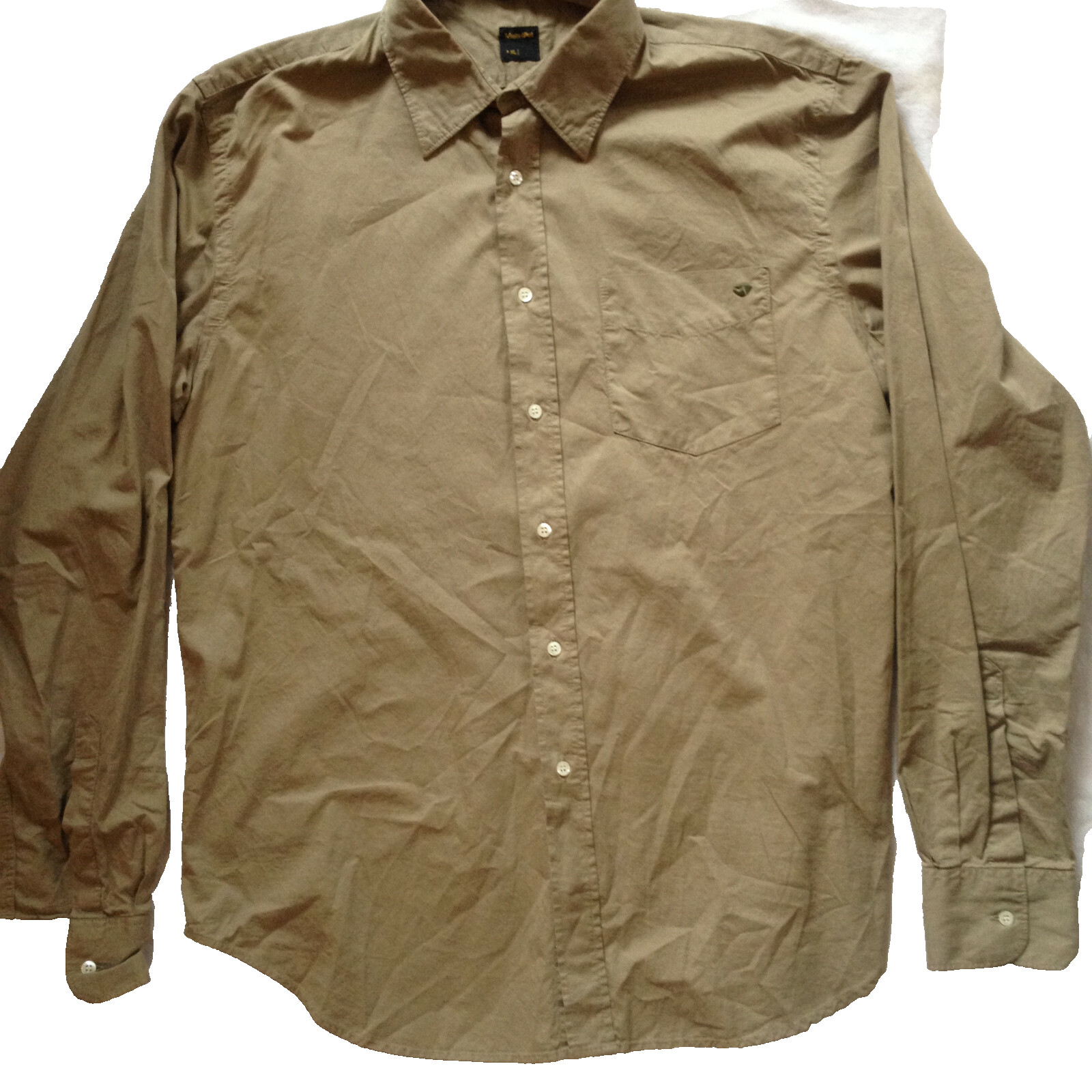 MELTIN' POT JEANS ITALIAN L/S KHAKI DRESS SHIRT XLARGE