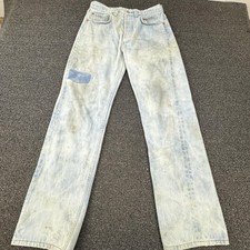 Vintage Levis 501 Jeans Mens 29x29 Light Wash USA Distressed Button Fly 90s Work