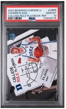 2024 Bowman Chrome College Rule PlayBook Cooper Flagg Refractor (RC) PSA 10