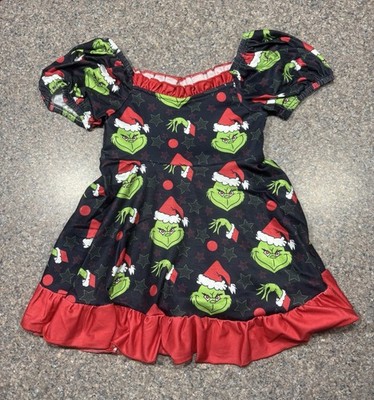 New Festive Grinch Dress black red Christmas 2T