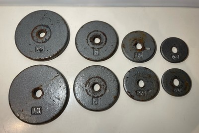 8pc Set of Ivanko Weight Plates- Standard Size Barbell 2 each 10, 5, 2.5, 1.25lb