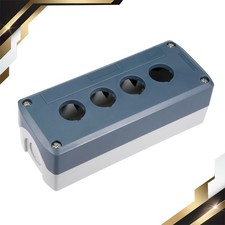 Push Button Switch Control Station Box 22mm 4 Button Hole Gray White