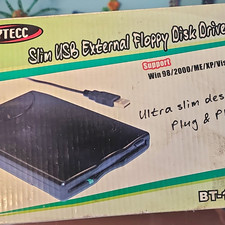 BYTECC BT-144 Slim USB External Floppy Drive Plug Play USB-Powered Black
