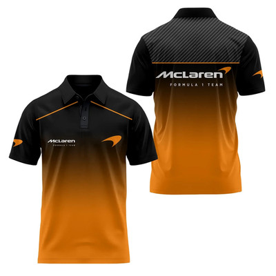 Custom Name - Men's Mc.Laren Team Logo 3D Polo - All Size