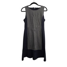 J.Crew Colorblock Sheath Dress 6 Navy Gray Sleeveless Office Minimalist Preppy