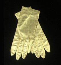 Vintage GOLD METALLIC Evening Dress Gloves