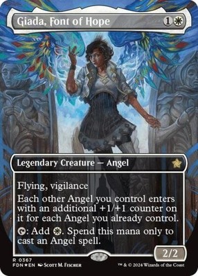 MTG English Giada, Font of Hope (Borderless) (Mana Foil) NM Foil Foundations