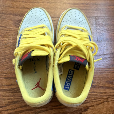Nike Air Jordan 1 Low Unisex Kids Sneaker Yellow/White/Blue US 6 DZ4137-700