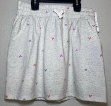 NWT OshKosh B'gosh Girl  s Heart Print Cotton Jersey Skort Gray Size 14