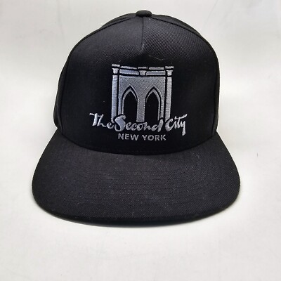 Second City New York Baseball Hat Snapback Black Adult Improv Comedy V5a