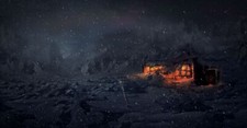 Landscape art cgi winter ice snow cold nature house hut Custom Gaming Mat Desk