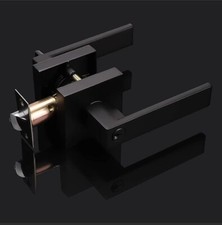 2 Pack- Matte Black Door Entry Levers, Keyed Alike Entrance Function for Front/B