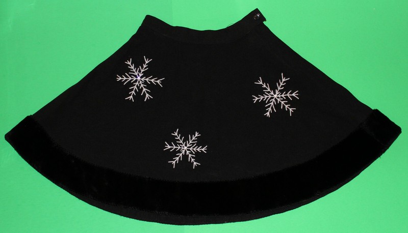 7 NWOT GAP Kids Black Snowflake Faux Fur Holiday SKIRT Girls