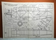 NORTH AMERICAN ATTACK BALSA FREE FLIGHT MODEL AIRPLANE PLANS 28" WINGSPAN