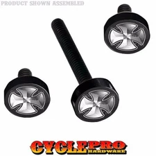 Black Billet Fairing Windshield Hardware Kit 14-Up Harley Touring - Iron Cross S