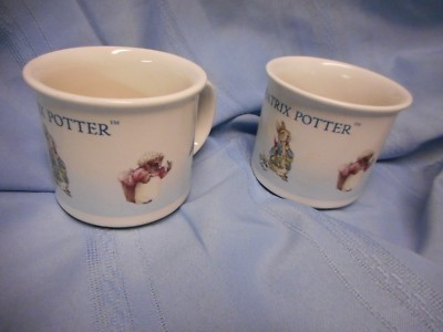 NEW SET OF 2 BEATRIX POTTER COFFEE CUPS MUGS LICENSED 8 FL OZ