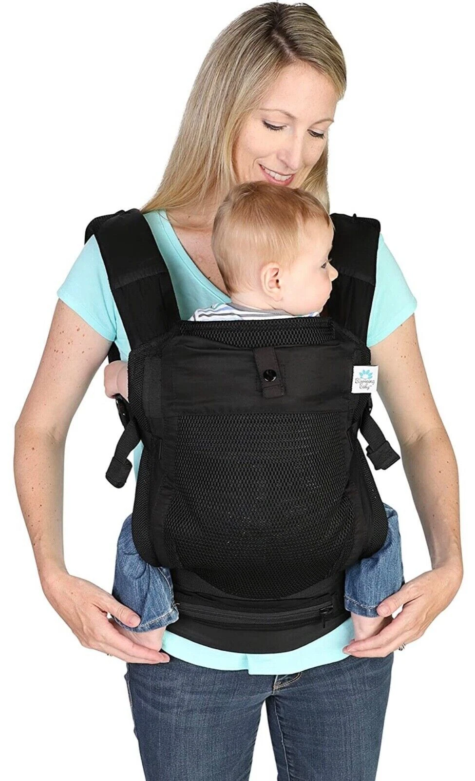 BLOOMING BABY Carrier Lightweight Cool & Stylish BLACK 0-24 Months 7-45 LBS BOX