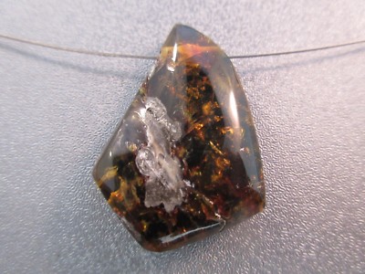 Mexican Amber Top Side Drilled Point Pendant 1pc