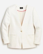 NWT 348 J. Crew Collection Alfie Collarless Blazer Cotton Blend Boucl  Sz 4