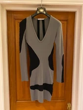 GOMEZ-GRACIA Black & Grey Stretch Mini Cocktail Party Dress Size 8
