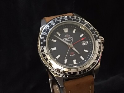 GENUINE FE06 ORIENT AUTOMATIC 200m DIVER GMT COMPASS 24 HOURS