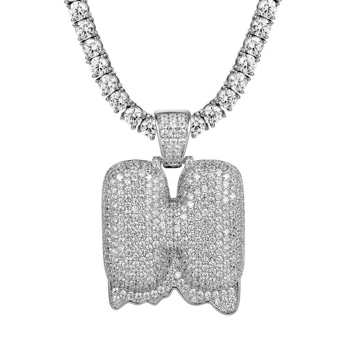 Bubble Letter Drip H Pendant 925 Silver 