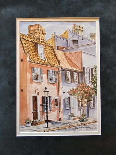 RARE Print - Gordon Wheeler - Charleston, SC - Rainbow Row - Signed - 7.5"x10.5" - Picture 2 of 4