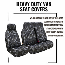 Fits Ford Transit Custom Van 2013-On Extra Heavy Duty Van Seat Covers Grey Camo
