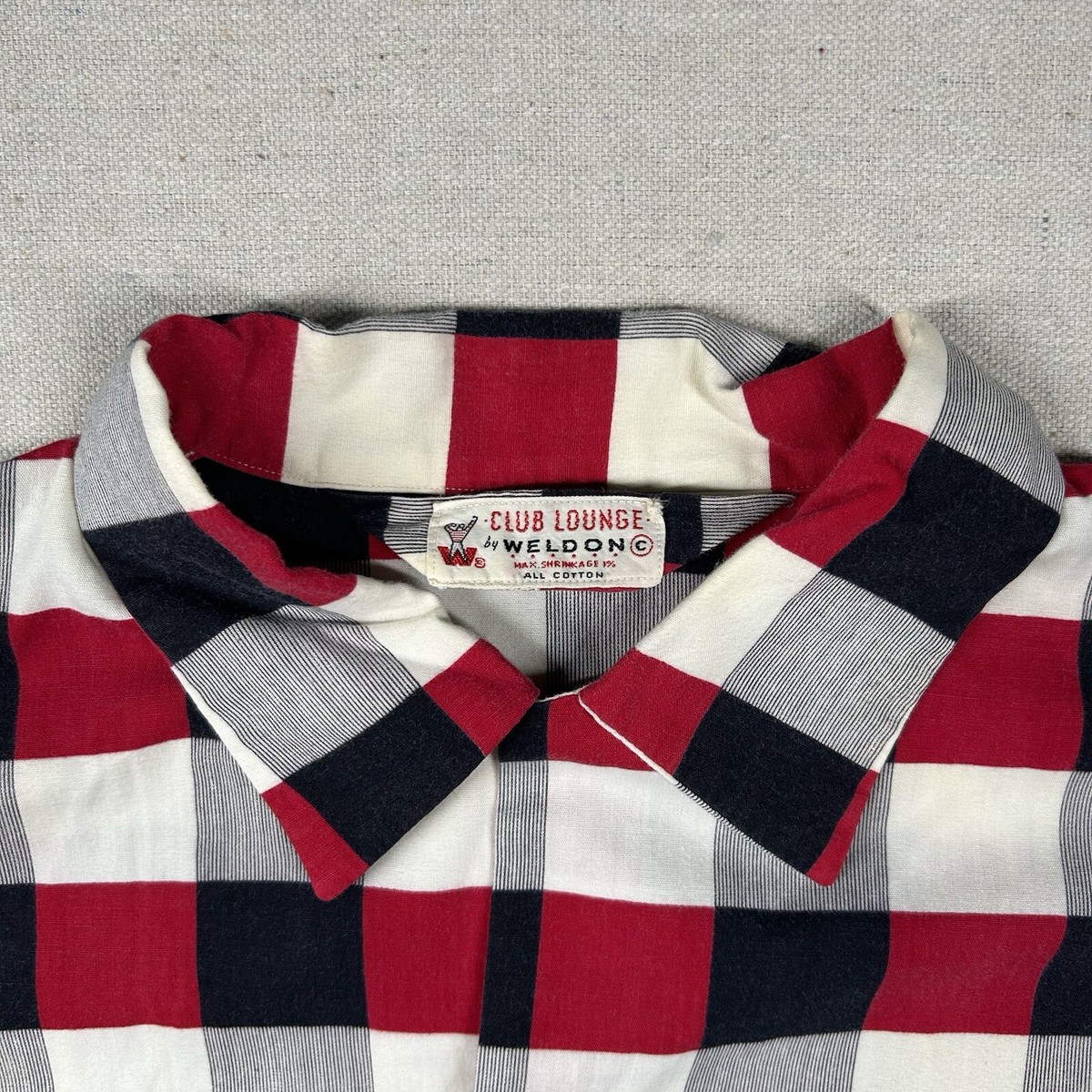 Vintage Weldon Shirt Men XL Club Lounge 1950s Loop Collar Mid