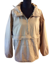 Banana Republic Men  s Beige Pullover 1/4 Zip Hooded Large Jacket Coat Outdoors