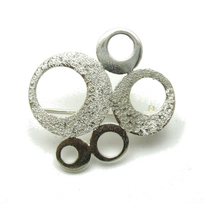 Stylish Sterling Silver Brooch Laser Finished Genuine Solid Stamped 925 Empress