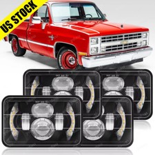 4pcs 4x6 Led Headlights Dot Hilo Beam Drl Fit Chevy C10 Pickup Truck 1980-1986