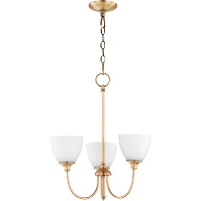 Quorum Celeste 3 Light 21' Chandelier, Aged Brass - 6109-3-80