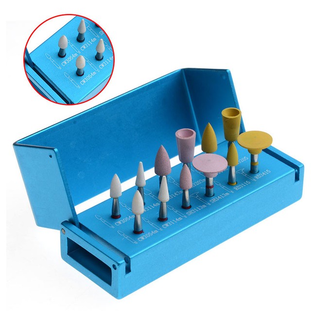 Dental Diamond Porcelain Zirconia Polishing Kit F Contra Angle Low