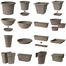 Blumentopf Schalen Untersetzer Blumenkasten Geländertopf Übertopf Töpfe in Taupe