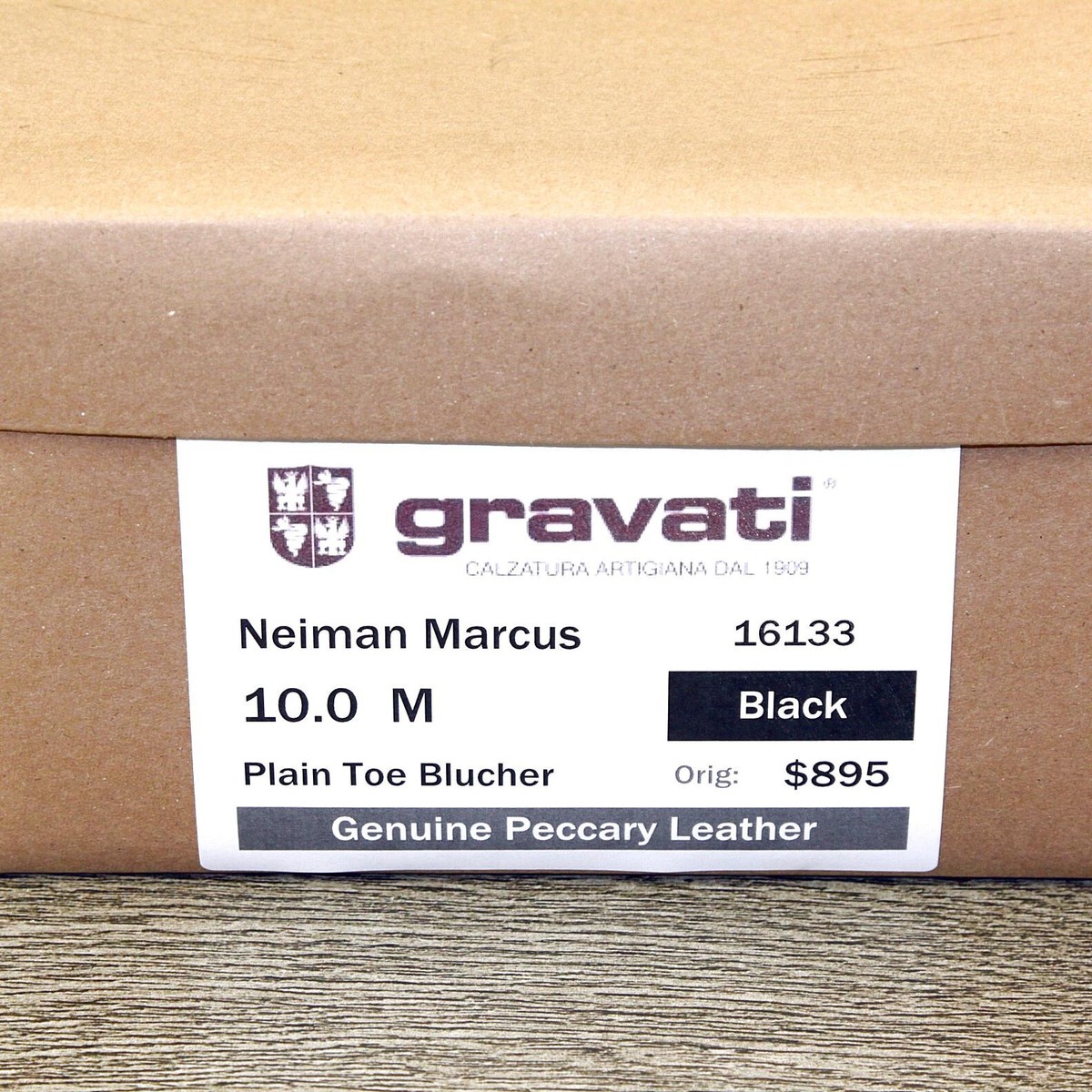 $895 Gravati PECCARY Blucher  10 M  Neiman Marcus Black * add $15 new Trees Usd895 gravati peccary bergdorf - Gem main image 2