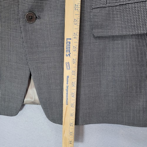 Kenneth Cole Sport Coat Jacket Men 44R Wool Houndstooth Brown Business USA Union - Picture 17 of 20