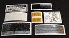CB750 FOUR K3 K4 1973-1974 WARNING KIT DECALS.