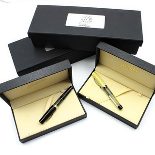 Stipula 22 Titanio Plumín Amarillo y Negro Plumas Estilográficas Estuche Caja Lote de 2 #X1127 1