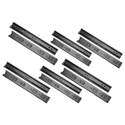 40mm Wide Heavy Duty Three Section Drawer Slides Extended Silent for Drawers