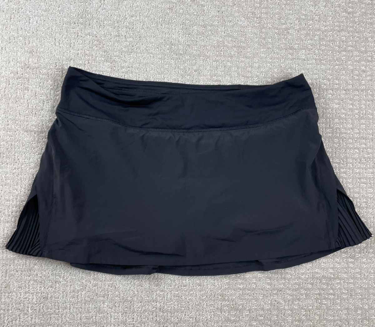 Lululemon Play Off The Pleats Womens Tennis Skirt Black Stretch Performance Size