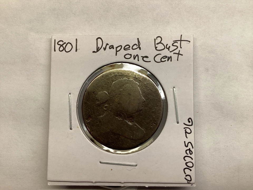 1801 Draped Bust Large Cent 224 Year Old Early US Coin 070725 06re - Image 3 of 4