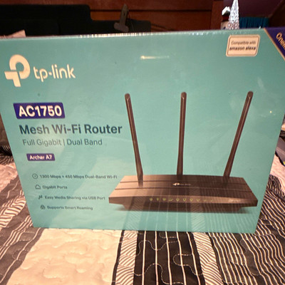 TP-LINK Archer A7 AC1750 Dual-Band Wi-Fi Router, 4-Port Gigabit, USB