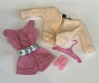 Vintage Barbie Pink PAK SCOOP NECK PLAYSUIT  (1962-63) & Light Pink Cardigan
