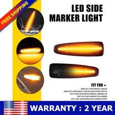 For 2014-2024 Mitsubishi Mirage Front Left Side Fender Corner Lights Lamps Amber For 2014-2024 Mitsubishi Mirage Front Left Side Fender Corner Lights Lamps Amber